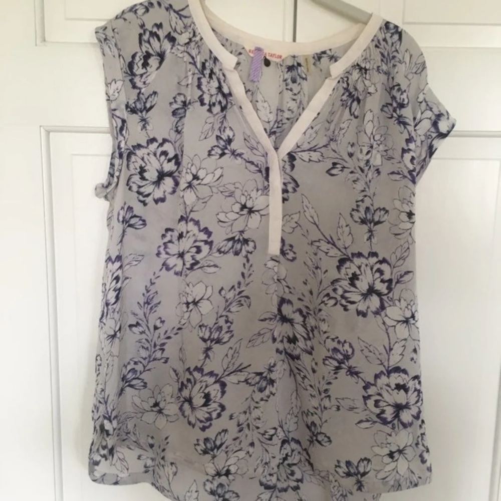 Rebecca Taylor Silk Top Blouse Sz 10 L